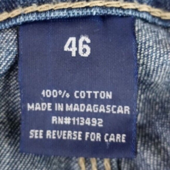 Full Blue Men's Dark Wash Distressed Jean Shorts Size 46 Inseam 10" - Picture 6 of 7